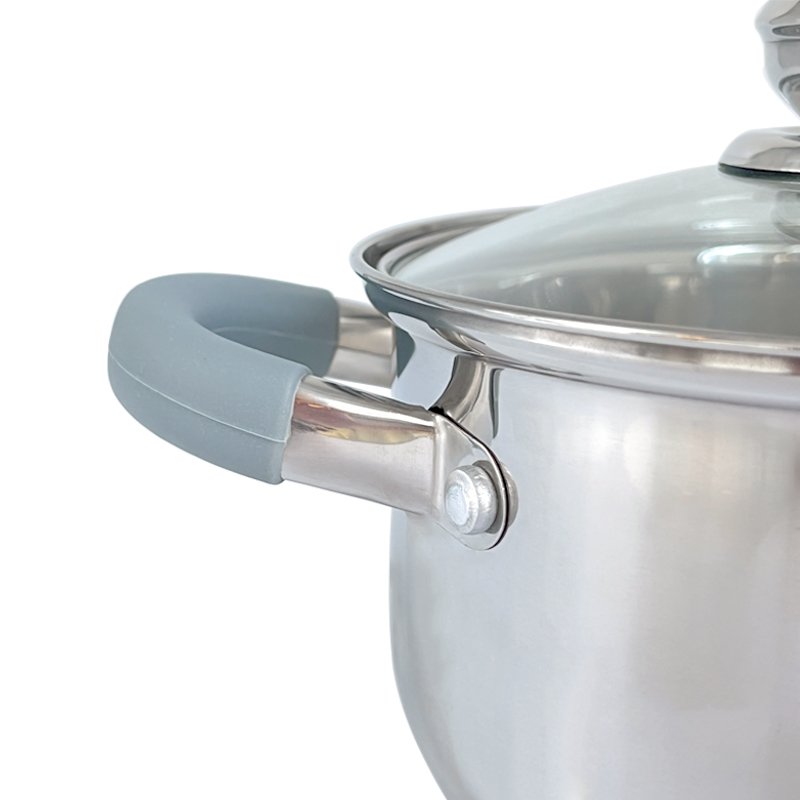 SKU high quality 10pcs stainless steel cookware set with silicon handle kitchen accessories VS-9018
