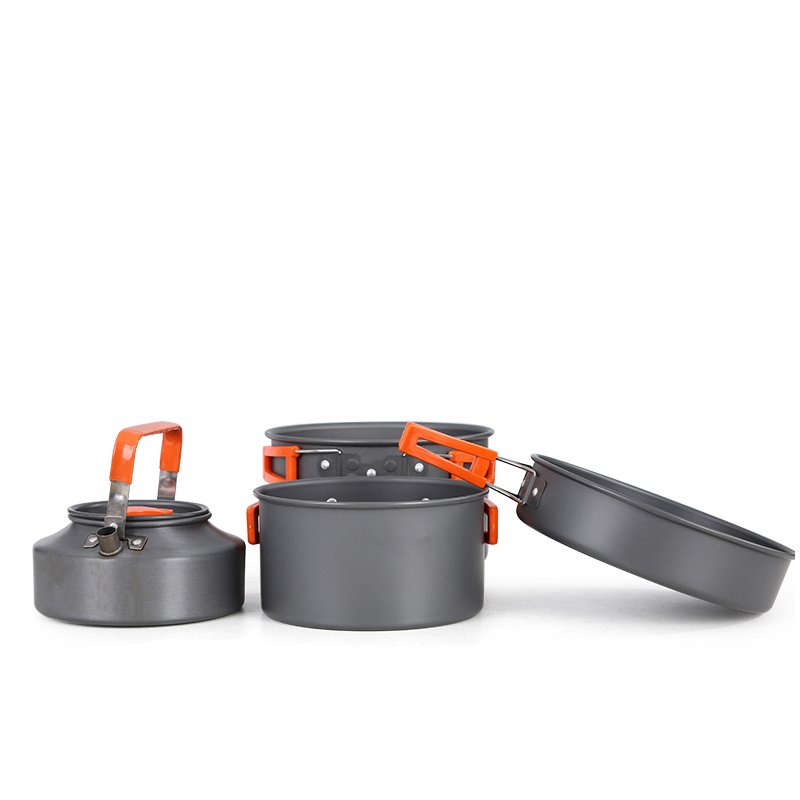 Hot Selling Camping Cookware Aluminium Alloy Folding Camping Cooking Set Camping Accessories