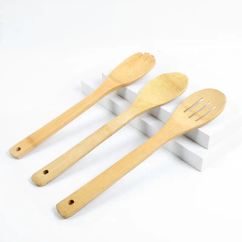 Fast Ship Healthy Custom Logo Non-stick Pan Kitchen Wood Cookware Set With Hanging Holes