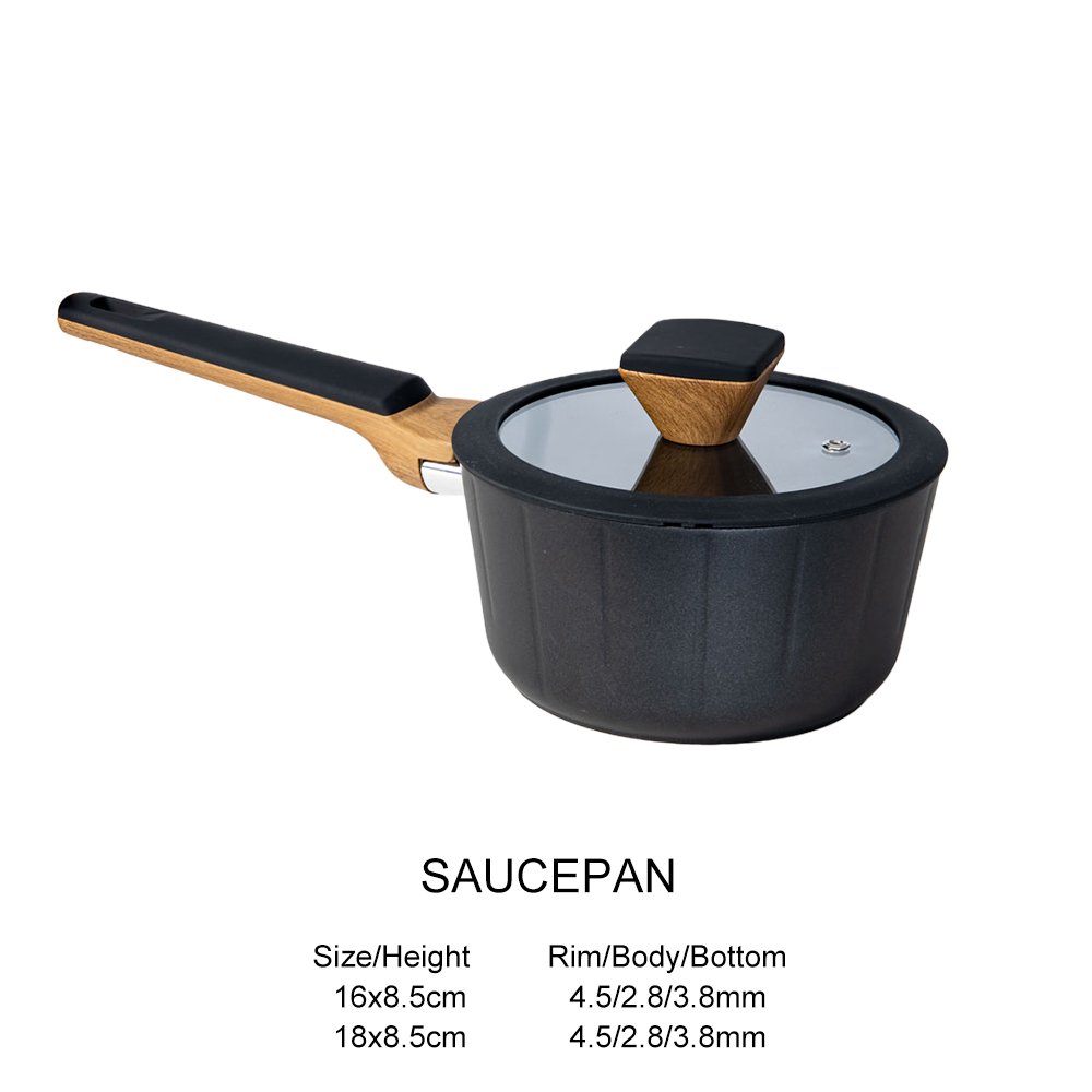 16 Piece Set Of Pots And Pans With Non-stick Coating Stackable Aluminum Granite Cookware Sets Cooking Nonstick For Kitchen