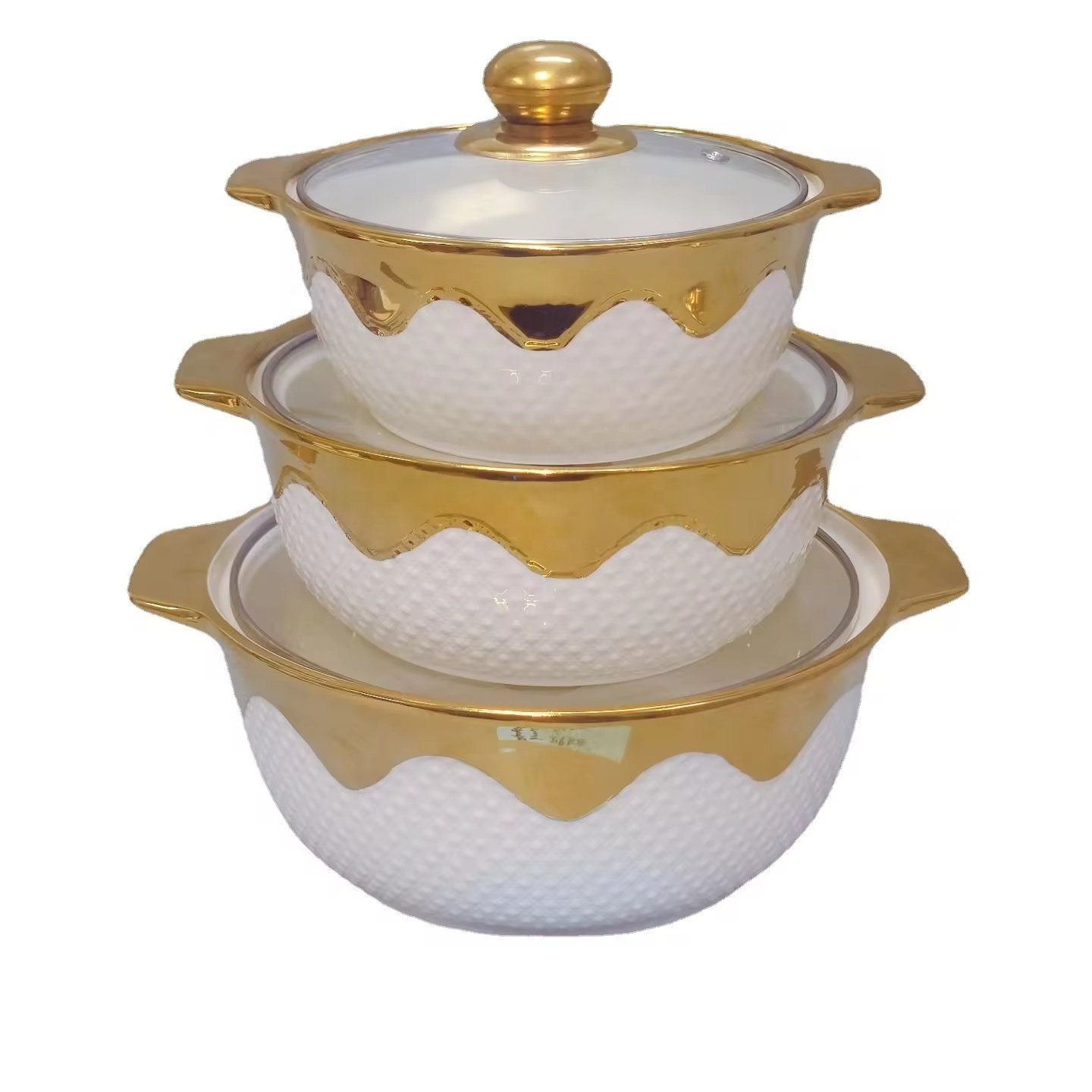 Good Selling White Ceramic Soup Pot With Lid Ceramic Pots For Cooking Sets household Cookware Sets