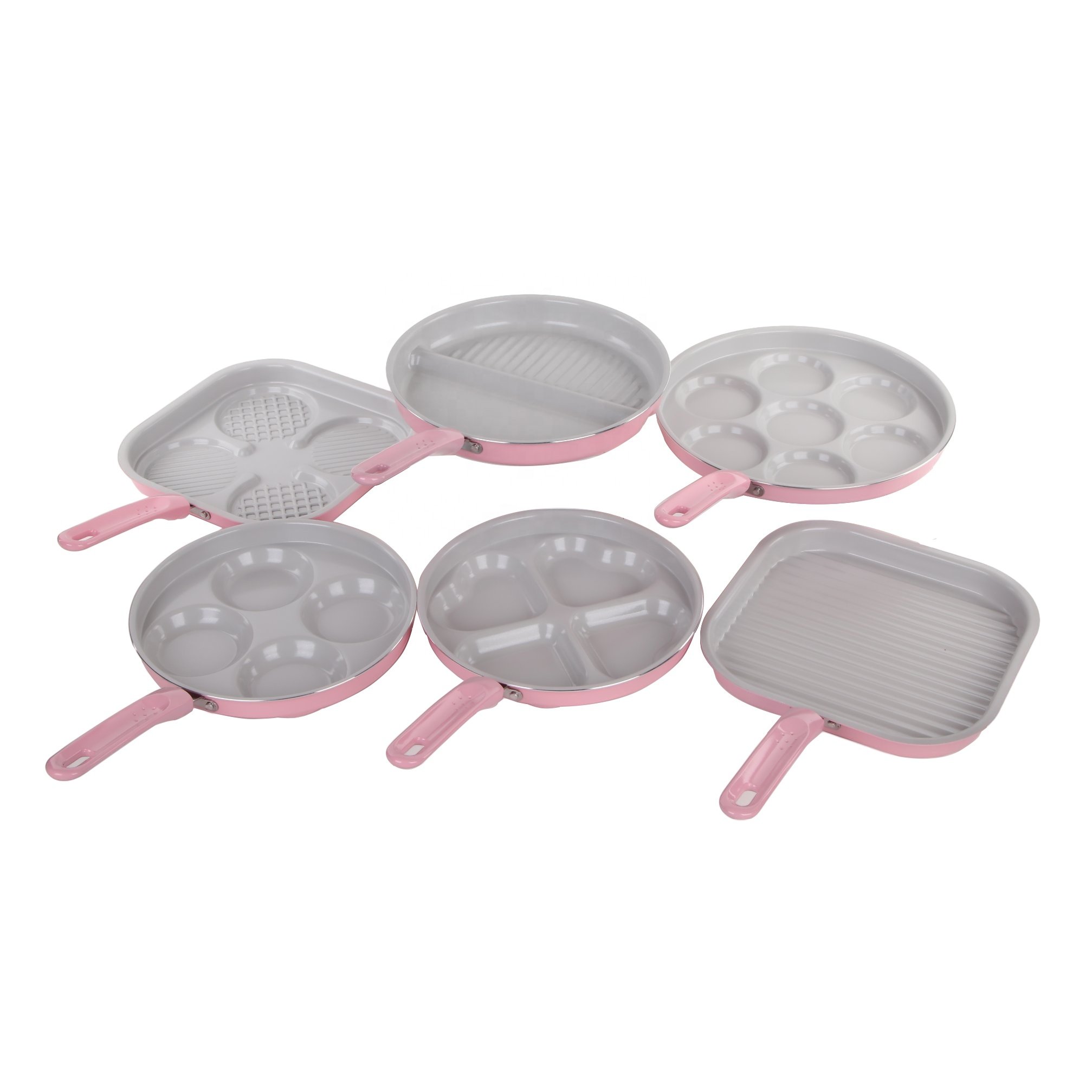 Easy To Clean Surface 4 Hearts Aluminum Frying Pan Non Stick