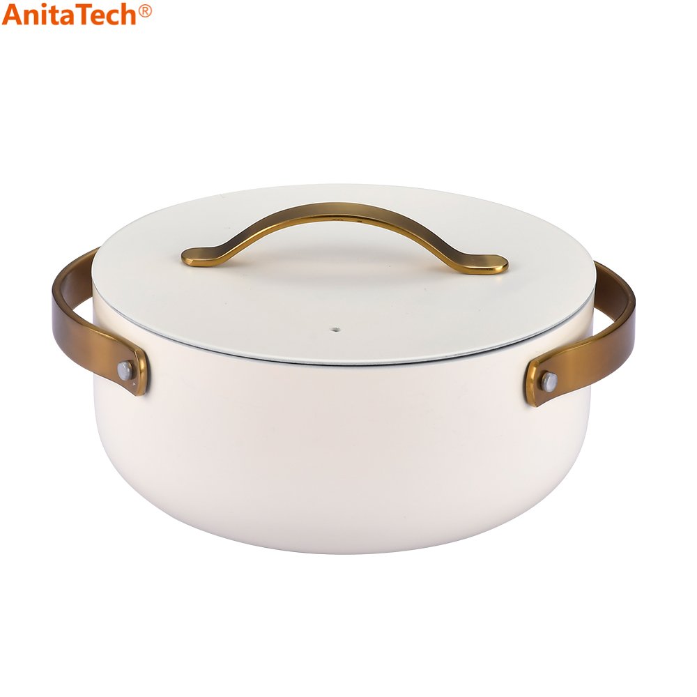 Luxury Gray Ceramic Nonstick Pan Pot Non Stick Cookware Set with Aluminium Lid
