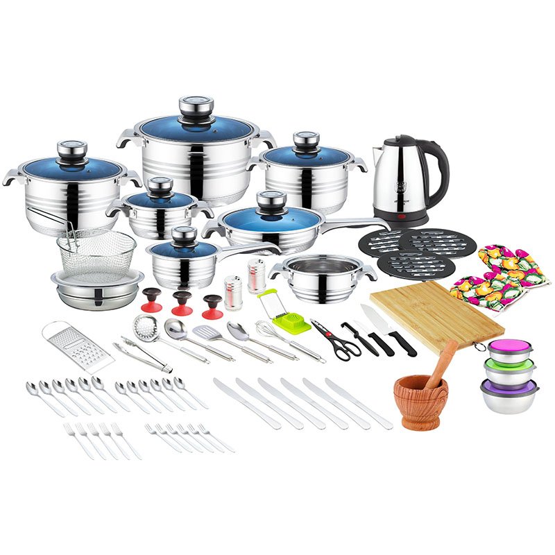 Hot sale Customized induction 102 PCS cooking pot sets stainless steel cookware set