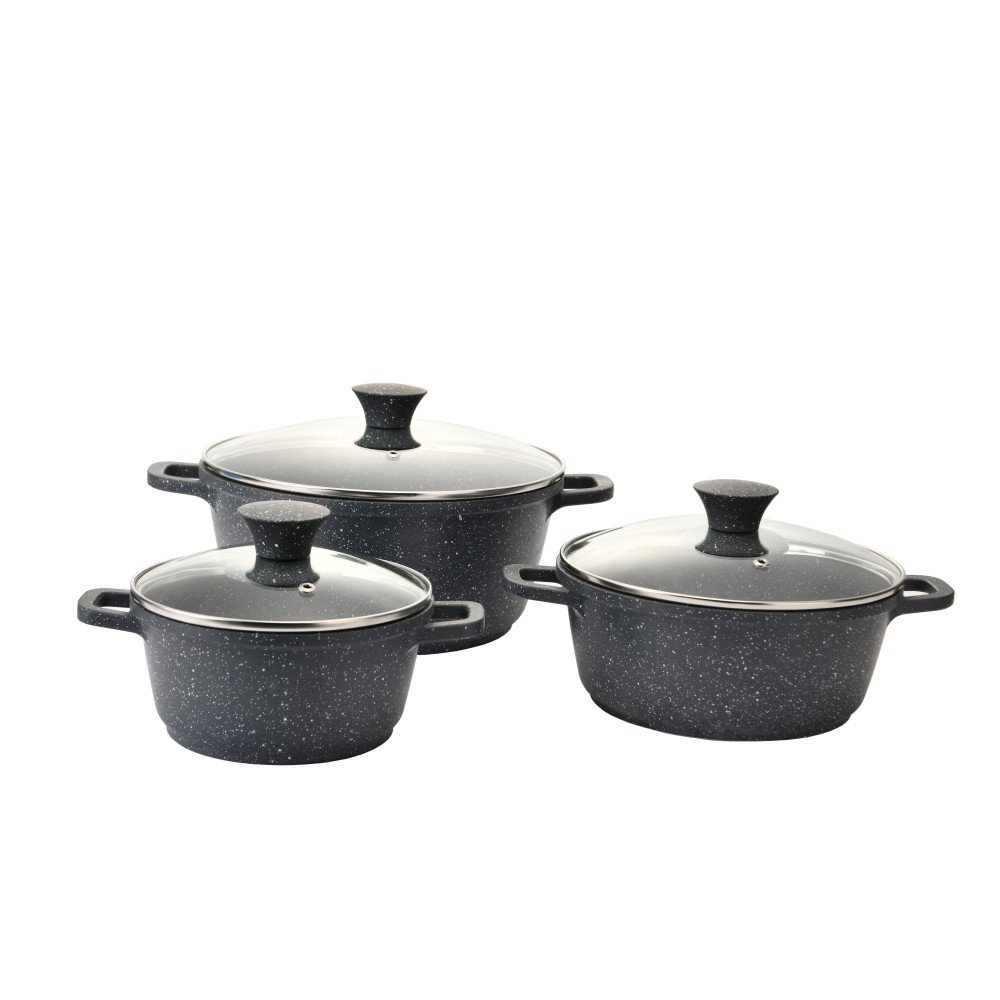 Die-casting Aluminium Medical Stone Coating Nonstick Kitchen Casserole Cookware Set