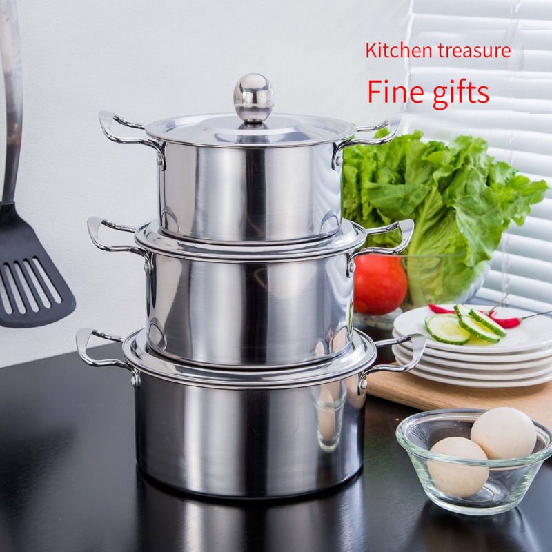 3pcs/set Stainless Steel Cooking Cookware Set Kitchen Daily Coloful Cookware Set