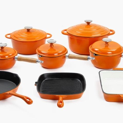 cast iron 8pcs cookware set