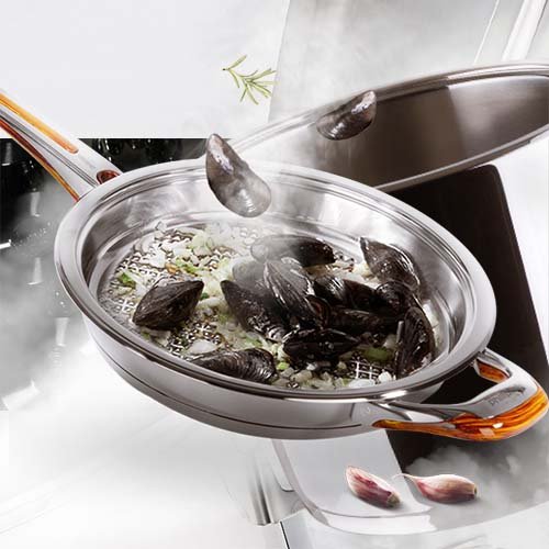 QANA Factory Wholesale OEM Italy style HIgh quality stainless steel Cooking pot cookware set steamer pot soup & stock pots