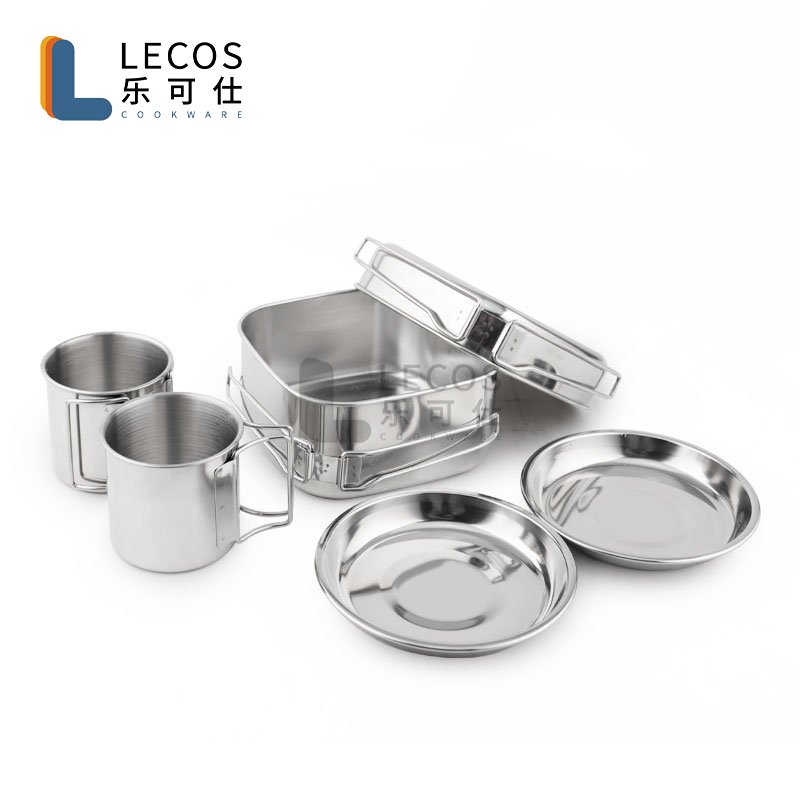 High Quality Convenient to carry Induction Stainless Steel Camping Cookware Sets