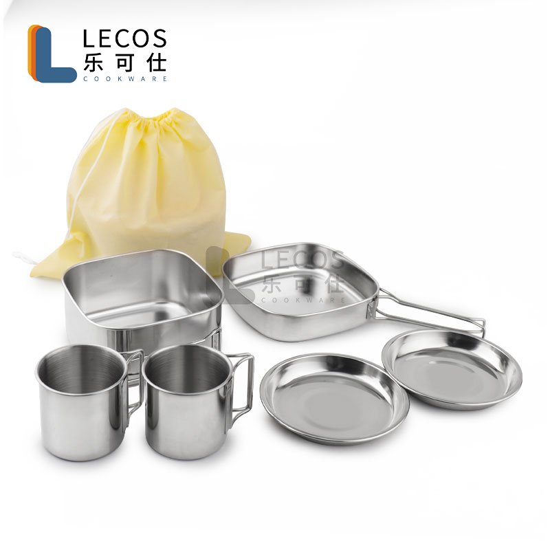 High Quality Convenient to carry Induction Stainless Steel Camping Cookware Sets