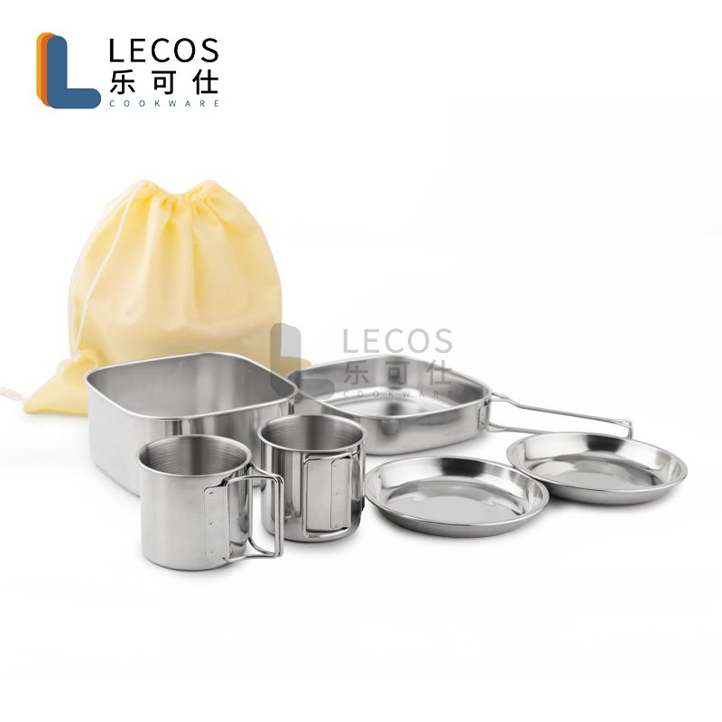 High Quality Convenient to carry Induction Stainless Steel Camping Cookware Sets