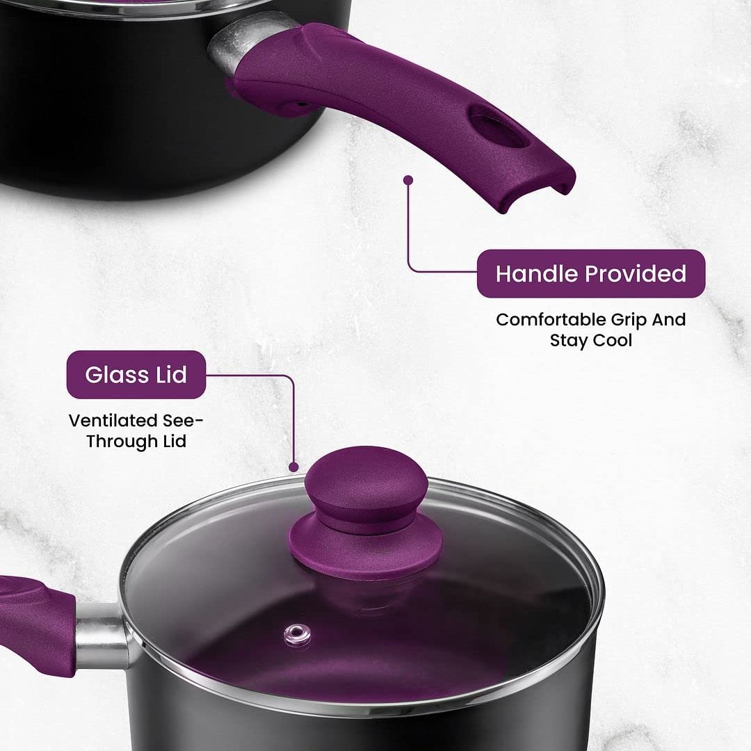 Ultra Nonstick Pots and Pans Set Induction Kitchen Cookware Sets 11pcs Aluminum Cooking Set with Frying Pans and Saucepan