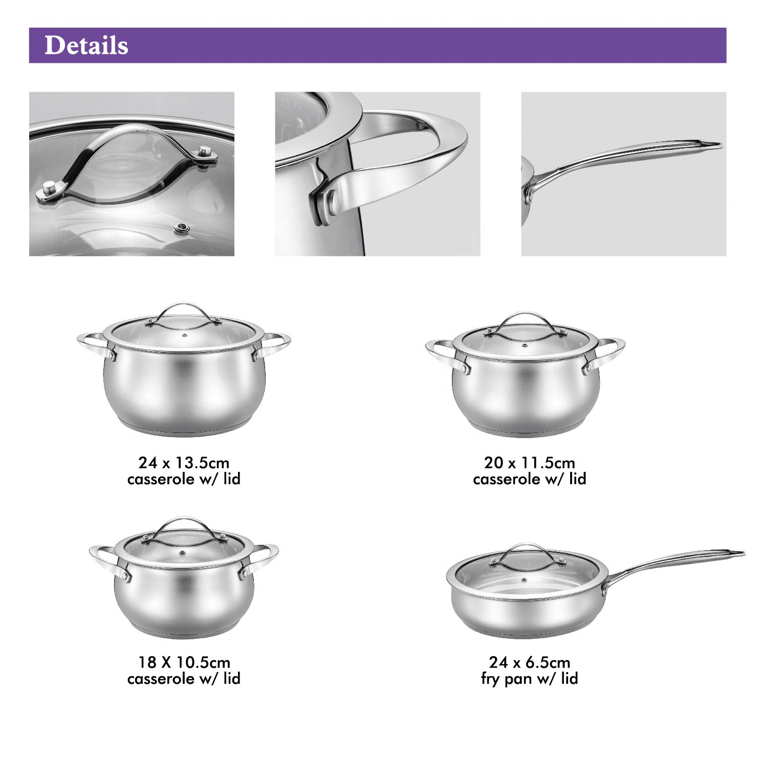 Wholesale Custom Kitchen Stainless Steel Cooking Pot Set Non-Stick Pots And Pans Set 8 Pieces Cookware Sets