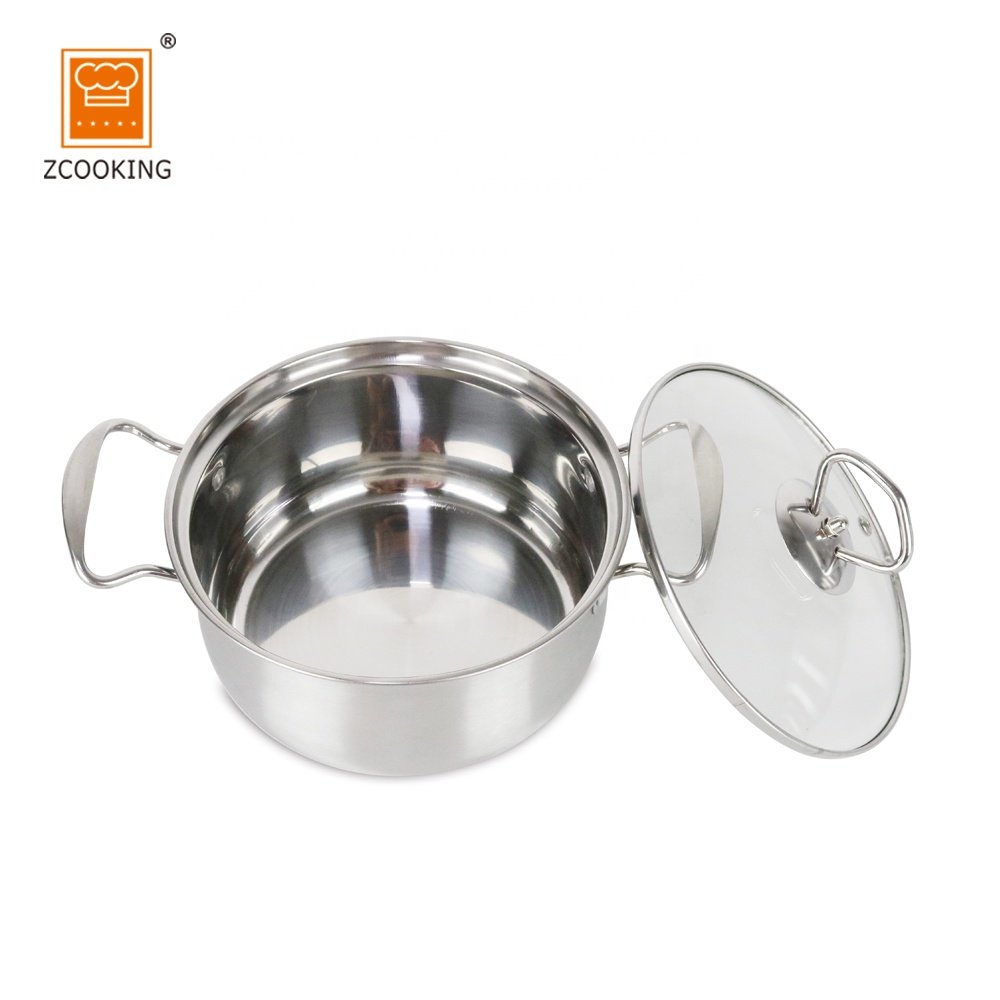 High Quality Kitchen Stainless Steel Cookware Set/Soup Pot/Casserole Set With Glass Lids