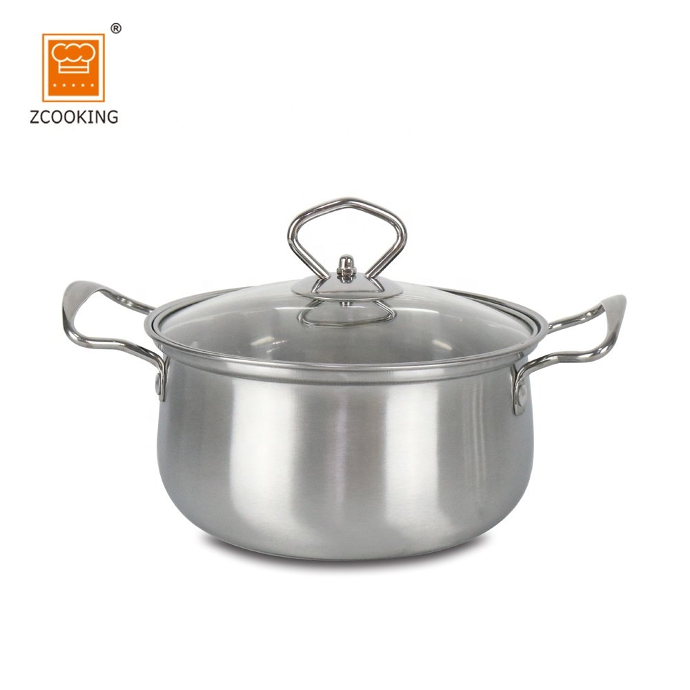 High Quality Kitchen Stainless Steel Cookware Set/Soup Pot/Casserole Set With Glass Lids
