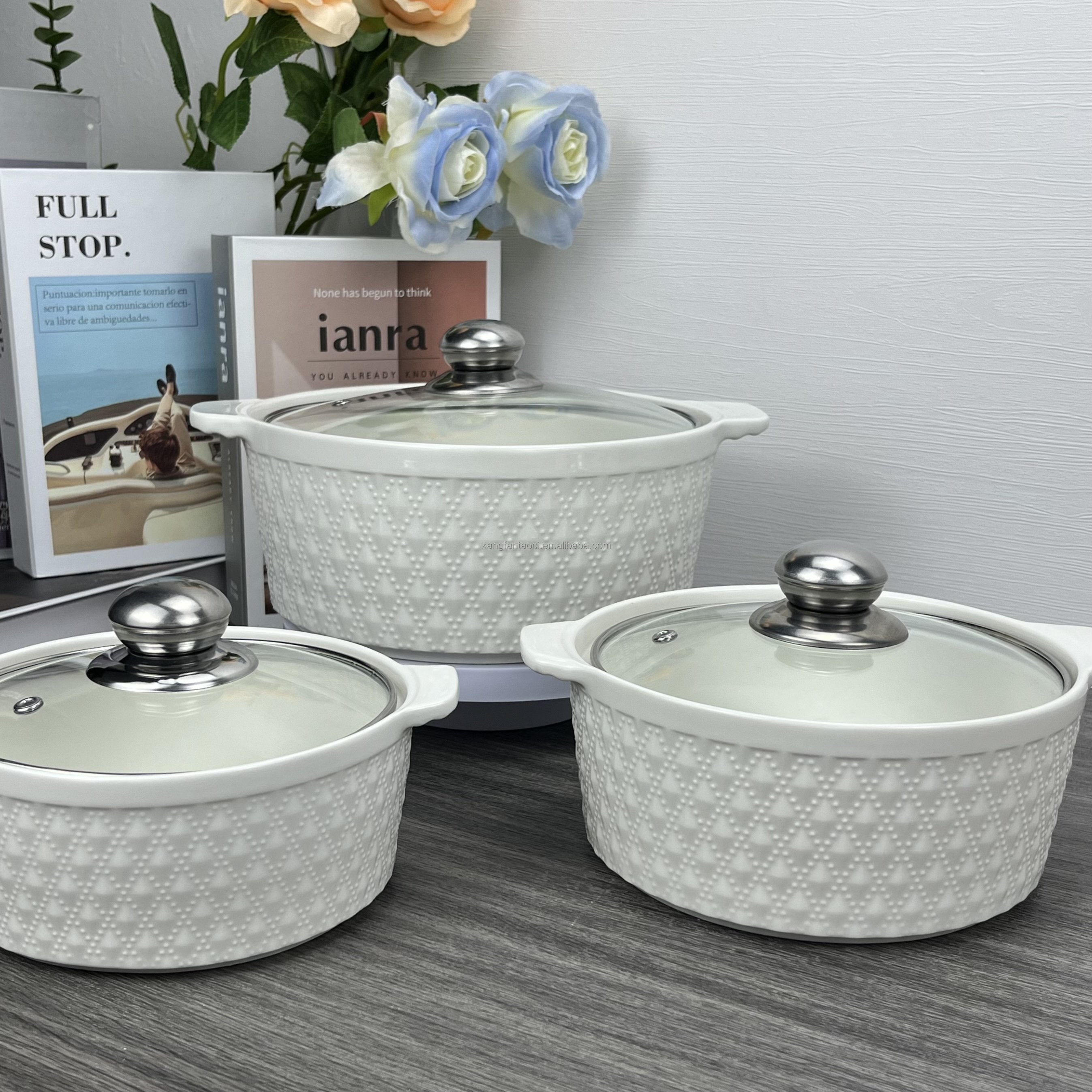 Carote Die Casseroles Kitchen Pots Non Stick Cookware Sets Dinnerware Plates Set Ceramic Soup Pot Cooking Pot Sets with Lid