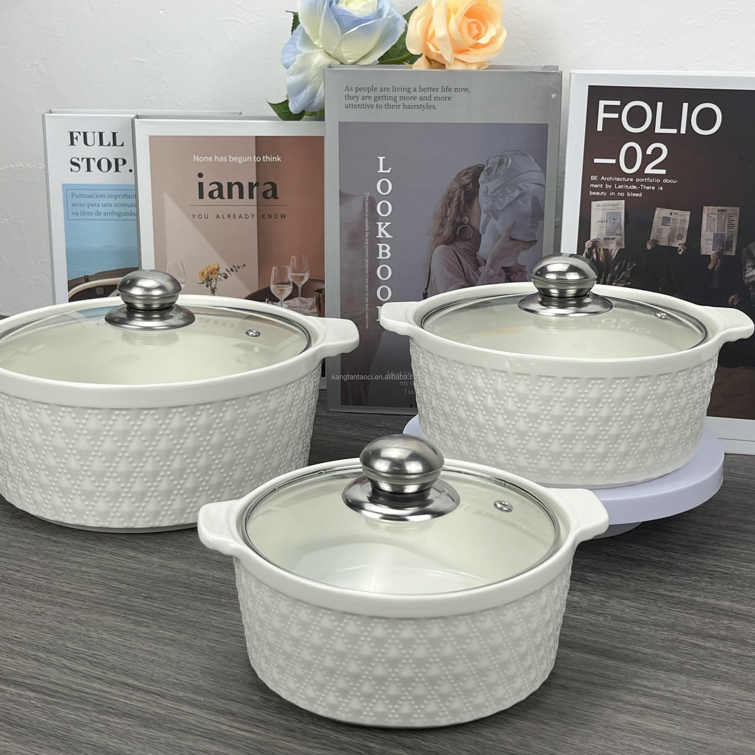 Carote Die Casseroles Kitchen Pots Non Stick Cookware Sets Dinnerware Plates Set Ceramic Soup Pot Cooking Pot Sets with Lid