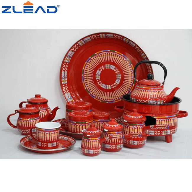 Zhili New Products Outdoor Camping Cookware Set Enamel Roaster