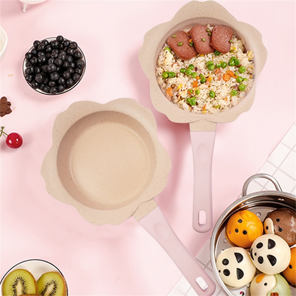 Flower Shape Milk Pan Frying Pan Mini Pot Non-stick Baby Food Cookware Set