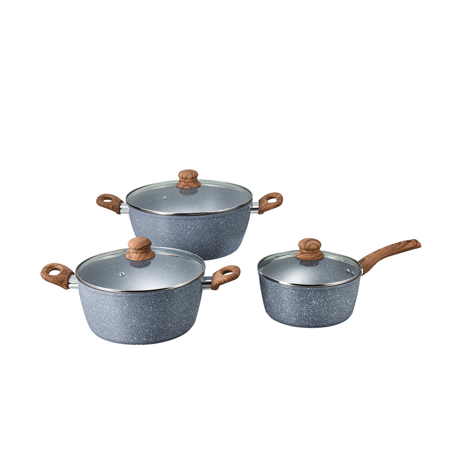 Manufacturers Kitchen Tool Pots Pans 4PCS Aluminum Marble Coating Aluminum Cookware Set