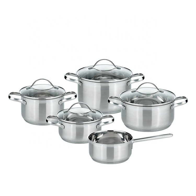Wholesale kitchenware stainless steel cookware set induction cooking pots