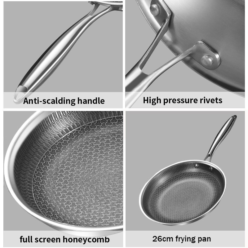 Hot Seller Hexclad Hybrid Cookware Set Eco-friendly Reusable Ceramic Coating Non-stick Honeycomb Frying Pan Home Use Food