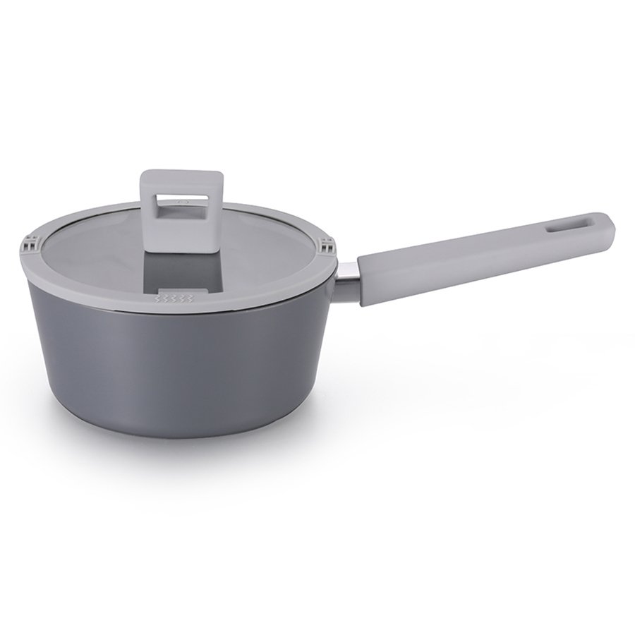 Modern customized forged aluminum induction nonstick cookware set with glass lid