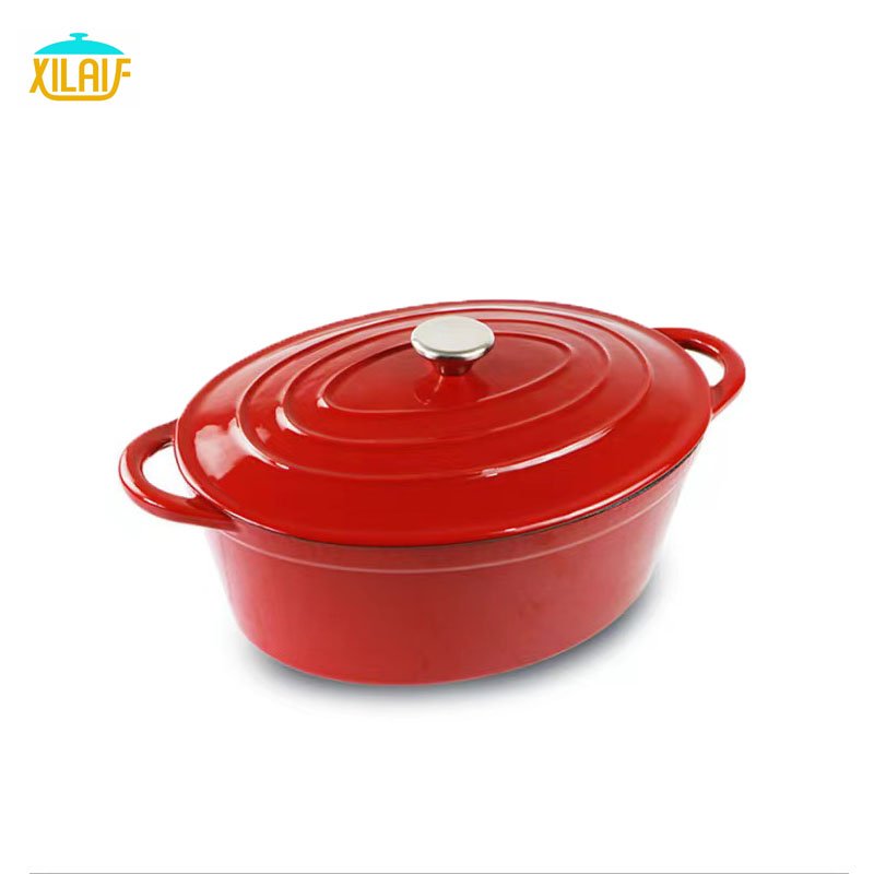 hot sale colorful Kitchen 5 Pcs enamel cooking pot cast iron enamel cookware set