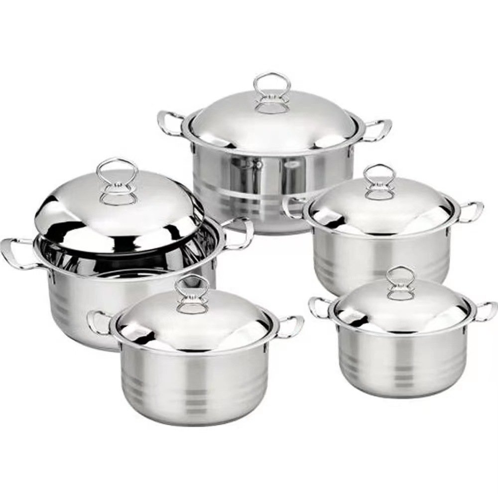 Home Party 5pcs set Stainless Steel 22/24/26/28/30CM Kitchen Cooking Pot Home Use Non-Stick Pots