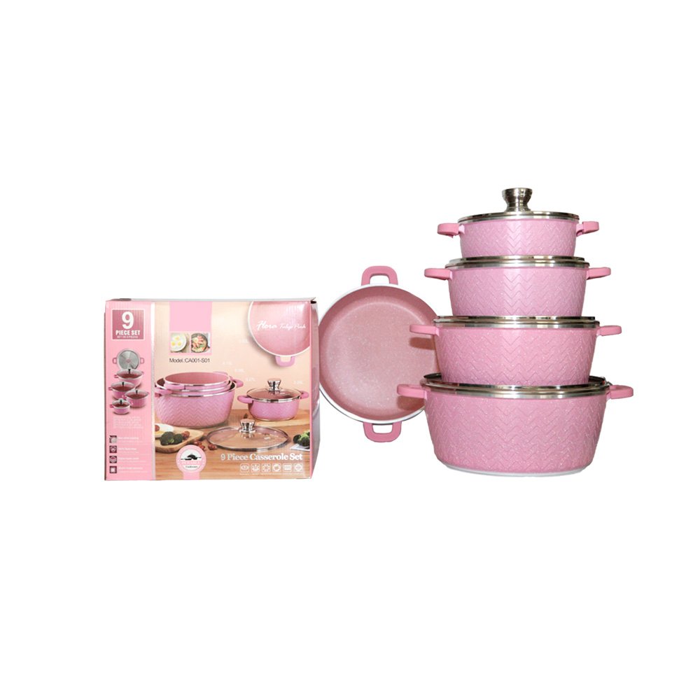 Customizable Women Fashion Non-Stick Cookware Set Aluminum Alloy Cookware Steamer Lid & Cooking Pot Food Safety Kitchen Usage