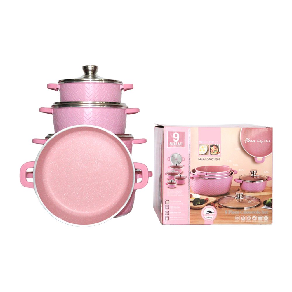 Customizable Women Fashion Non-Stick Cookware Set Aluminum Alloy Cookware Steamer Lid & Cooking Pot Food Safety Kitchen Usage