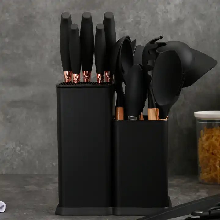 Durable 19-Piece Silicone Kitchen Tool Cooking Utensil Set Premium Silicone Kitchen Tool Set With Wooden Handle