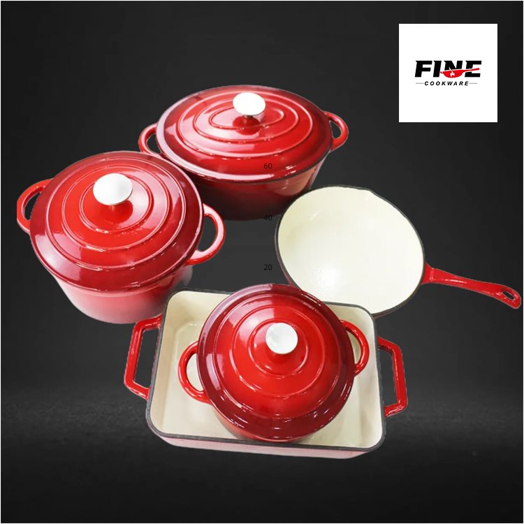 Household items Nonstick Enamel Cast Iron Dutch Oven cooking pot pan cookware set for home kitchen