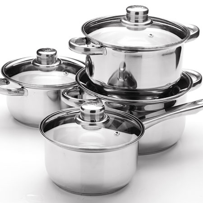 11 piece Stainless Steel Cookware Set Cookware Rack Adjustable Pan Organizer O Non-Stick Cookware With Base