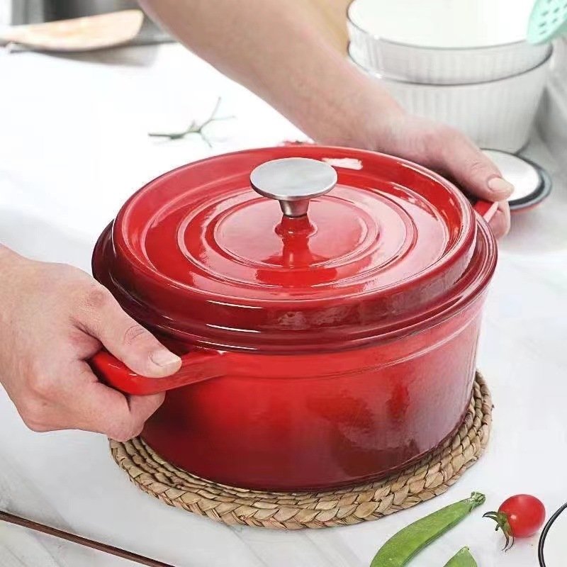20-22-24-26-28cm Cast Iron Soup Pot Non Stick Cookware Set Non Stick Pot Set Cast Iron Coating Cooking Pot