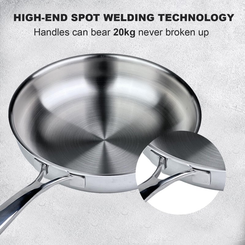 OEM Professional Production Energy-Saving Cooking 3 Ply Stainless Steel Cookware Set Nonstick Pan