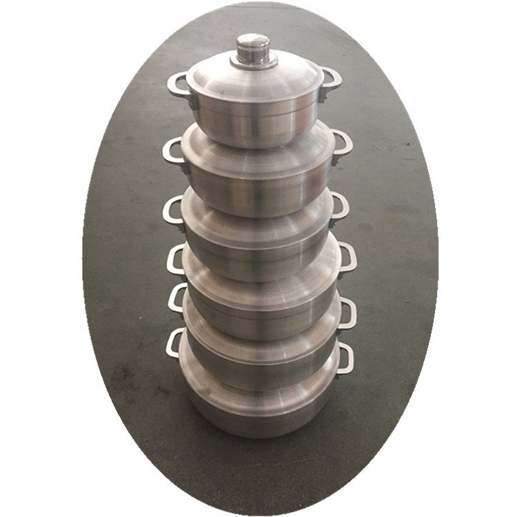 6PCS ALUMINUM SATIN FINISHING CALDERO 20-36CM ALUMINUM SATIN FINISHED COOKING POT WITH ALUMINUM LID