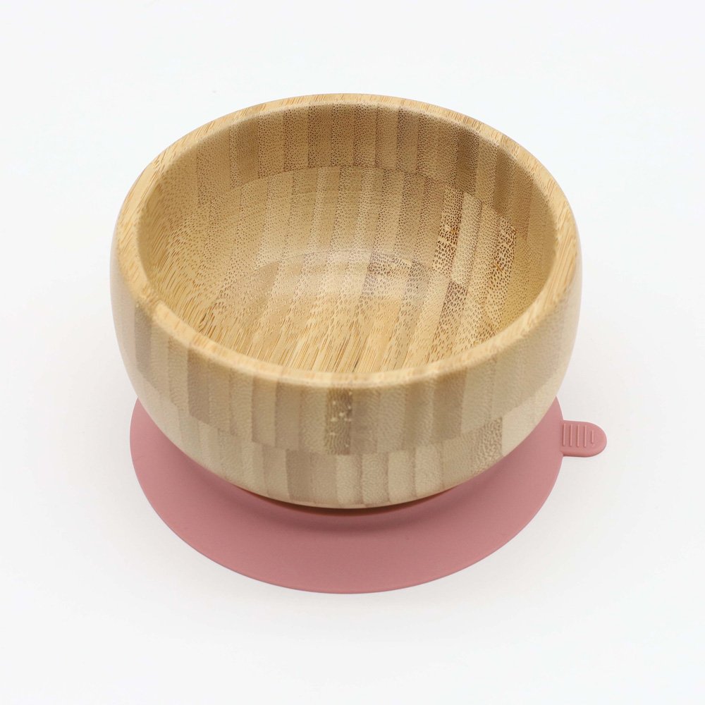 2023 New product Bamboo Dinner Plate Bowl with suction cup 2-in-1 water cup bib Wooden spoon fork dinnerware set