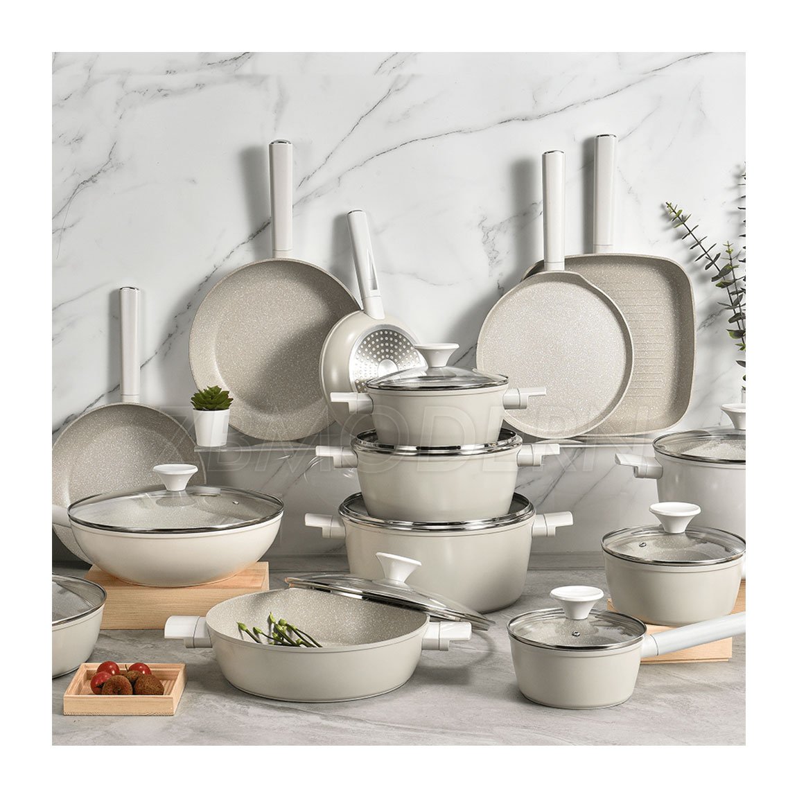 Cookware Set Cooking Pots and Pan Kitchen Set Non Stick High Quality Granite Kitchenware Non Stick Aluminum Metal Modern