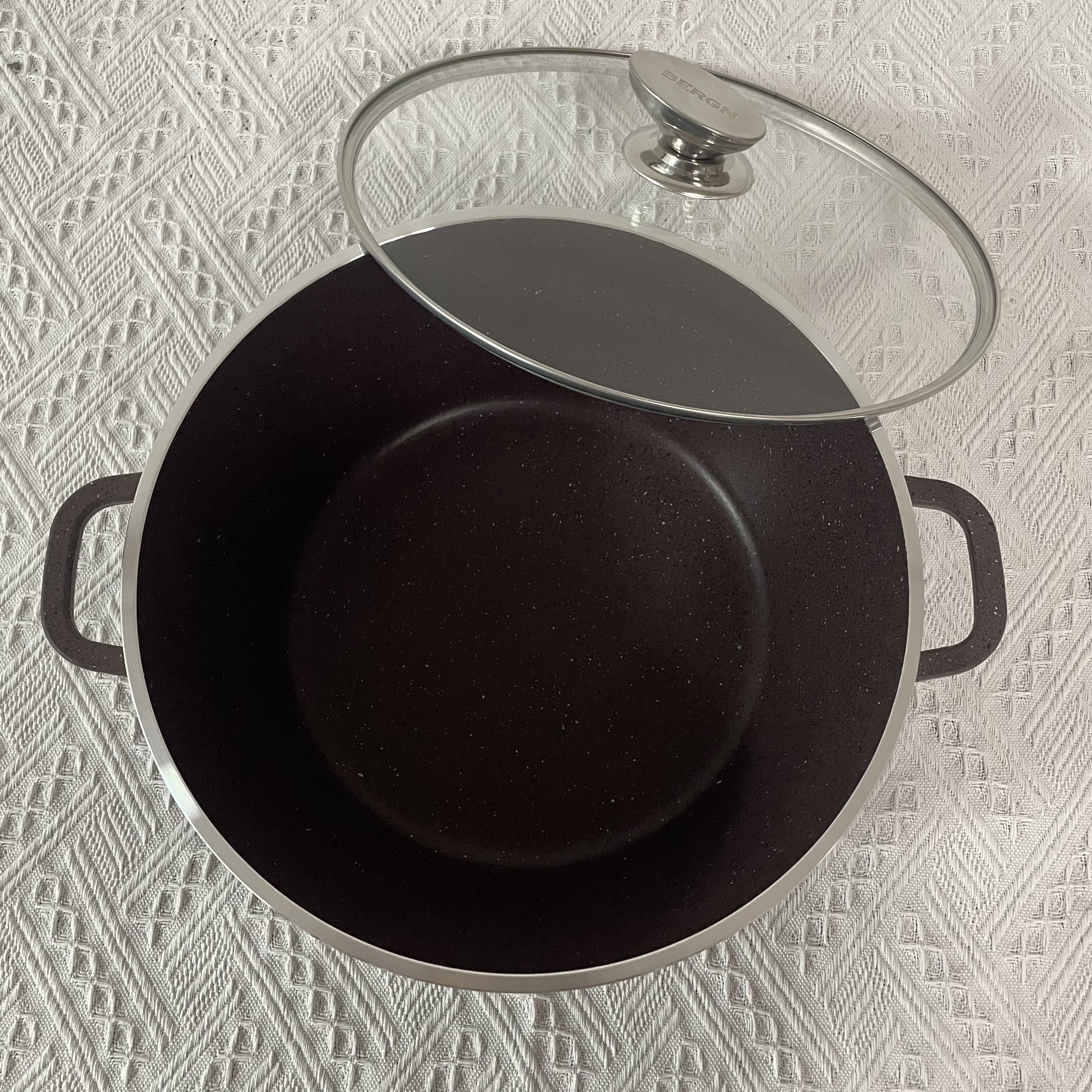 Luxury Bergn Die Cast 10PCS Cookware Set Non-stick Marble Granite Coating Casseroles induction Cooker Spiral Bottom