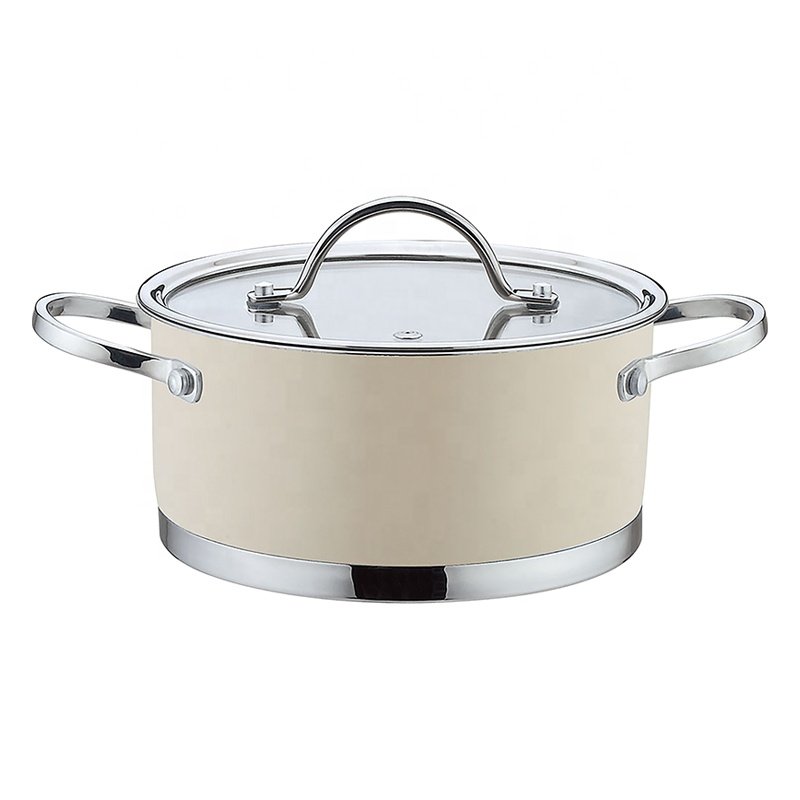Customizable Kitchen Cooking Pots And Pans Induction Cookware Stainless Steel Cookware Set With Glass Lid