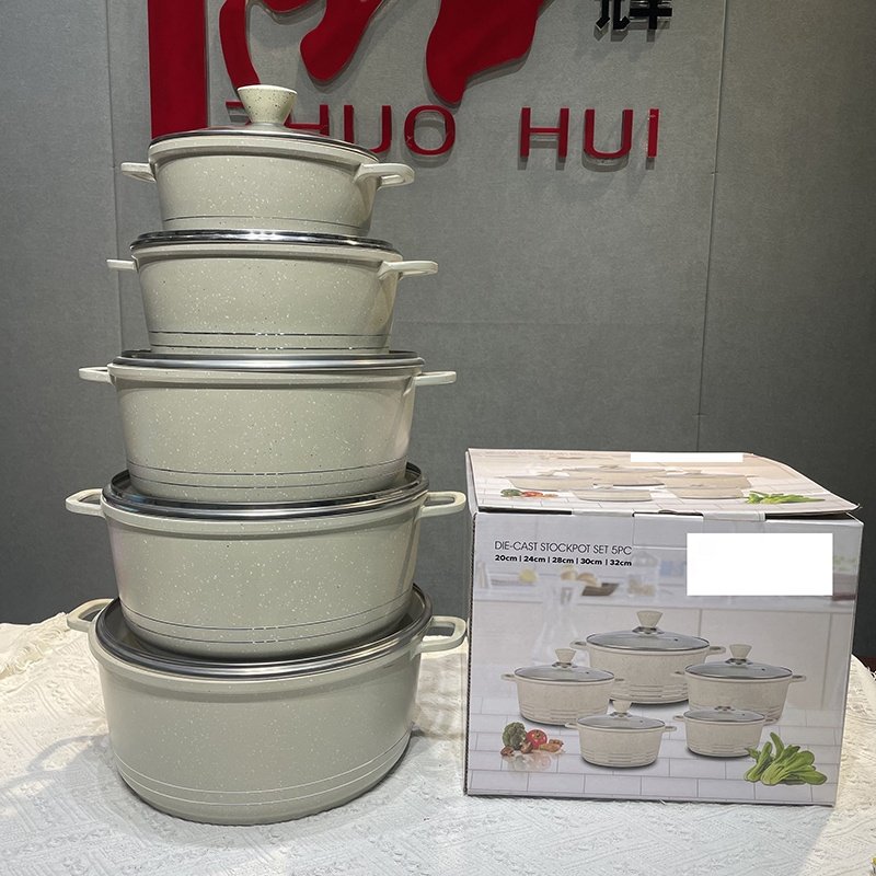 10 PCS cookware set non-stick casserole sets marble coating pots sets