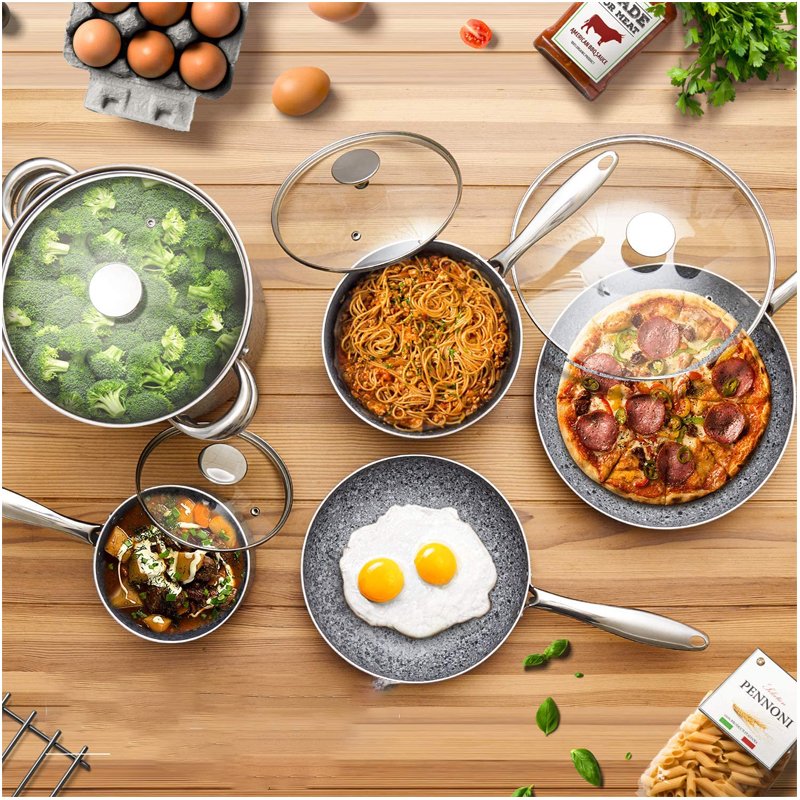 Pots Modern Kitchen Designs Ceramic Coating Cookware Set