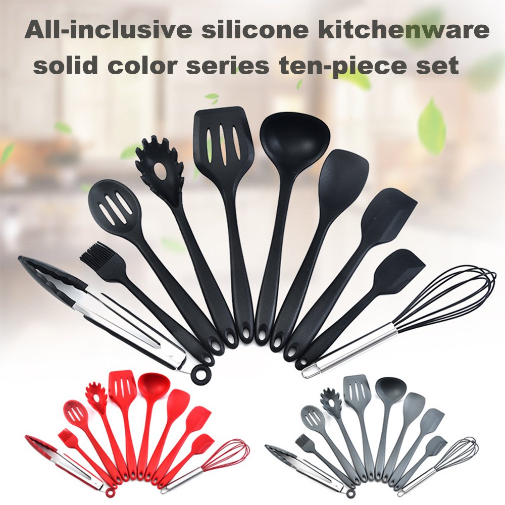 home and kitchen gadgets kitchen utensils Cookware Set Silicone Spatula Spoon Oil Brush Heat Resistant Cooking Tool Sets