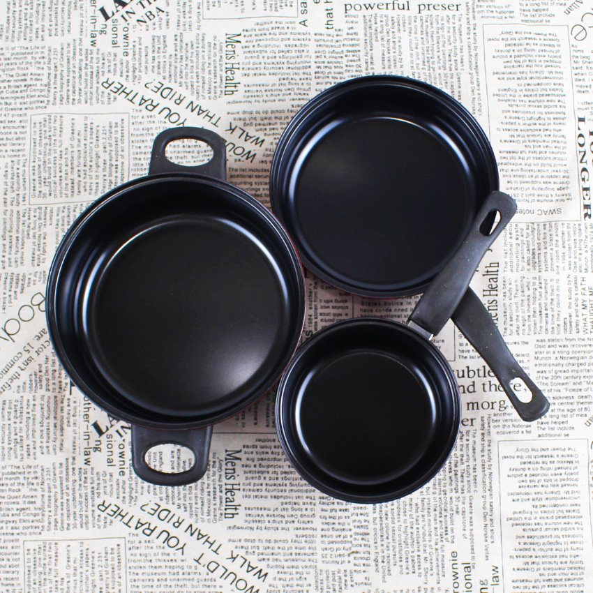 4pcs Gift Pot Set Iron Cookware Set Soup Pot Frying Pan Milk Pot Gift Wholesale Hot Selling