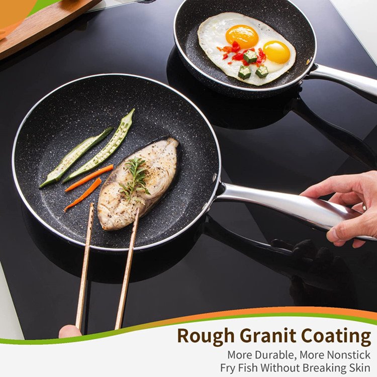 10 pcs Material Metal Feature Eco-Friendly Stocked Germany granite cooking pots frying pan set cookware set for home cooking