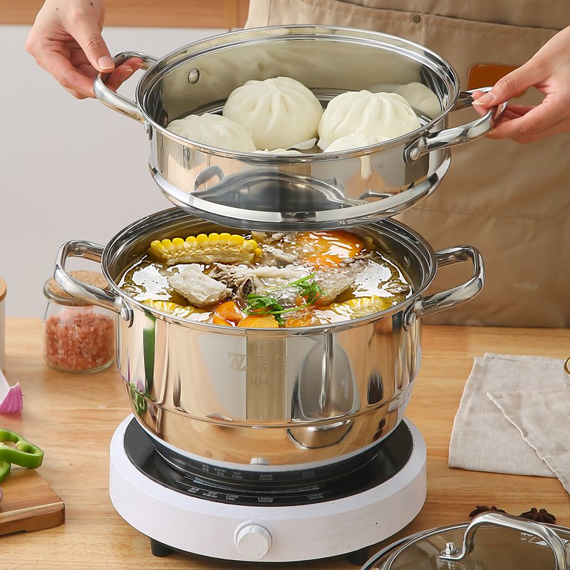 New design stainless steel 304 baterias de cocina kitchenware non stick cookware sets 3pcs for cooking