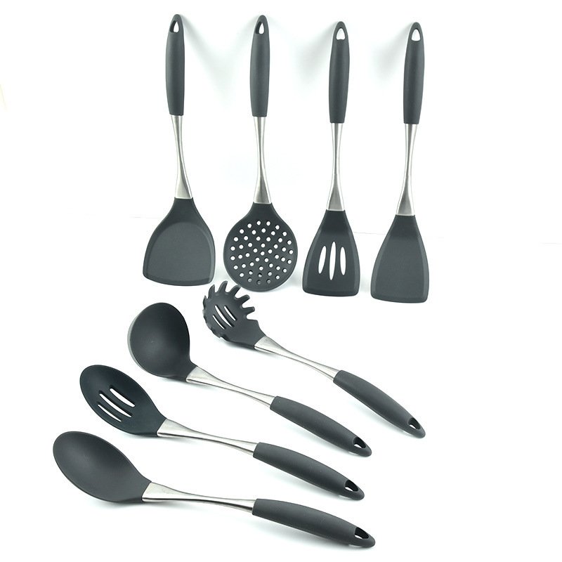 WEIMU stainless steel handle high temperature resistant non stick pot silicone spatula cooking set aesthetic kitchen tools