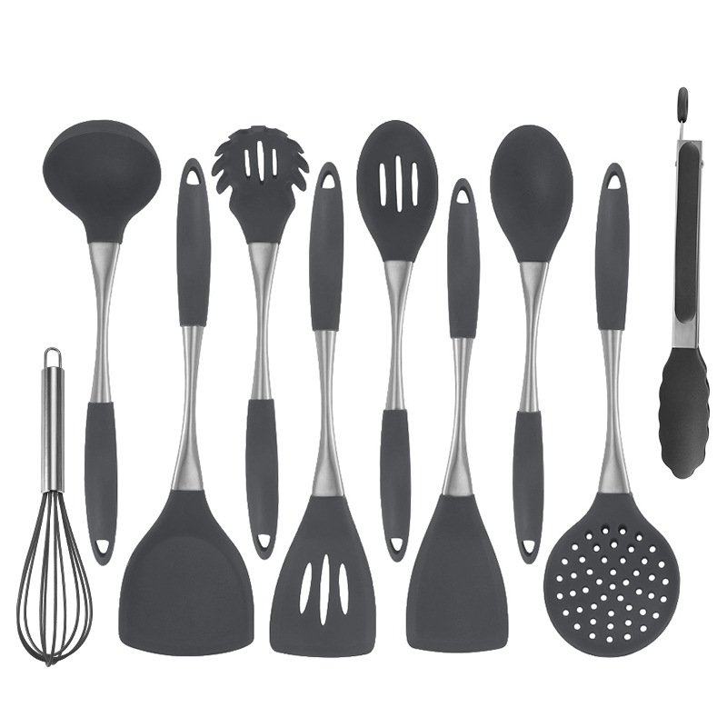 WEIMU stainless steel handle high temperature resistant non stick pot silicone spatula cooking set aesthetic kitchen tools