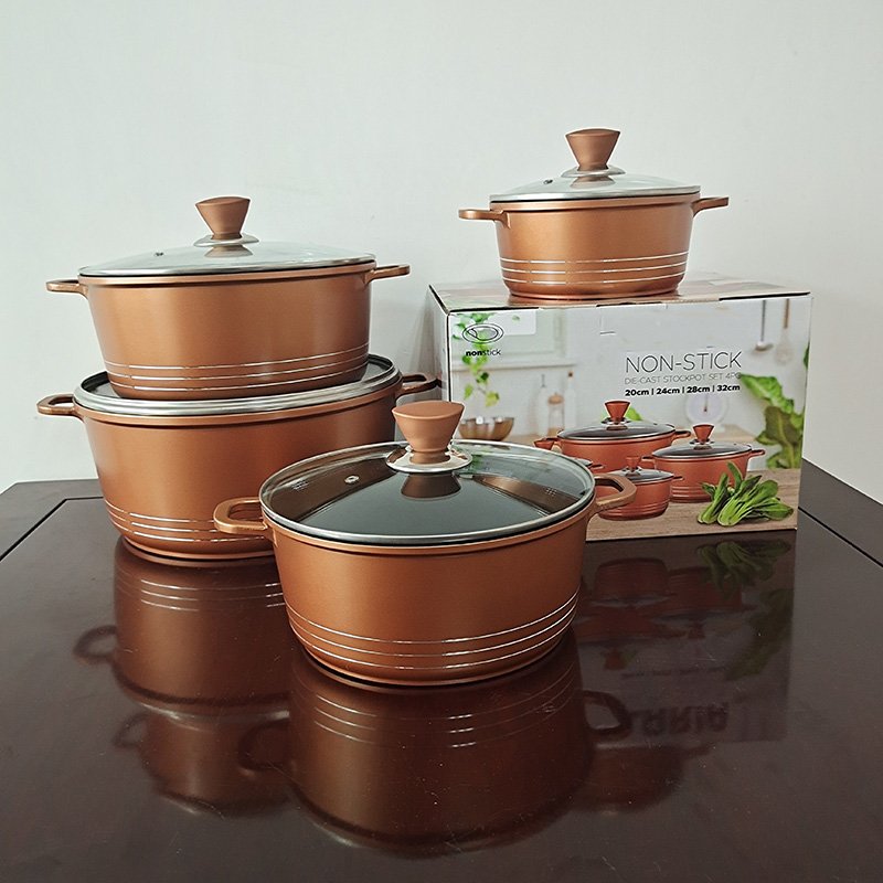 Trade Assurance 8 Pieces Die Cast Aluminum Set Cookware Pots Non-stick Cookware Sets